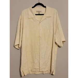 Men's Tommy Bahama Large Hawaiian Beach Shirt with Stitched Pattern